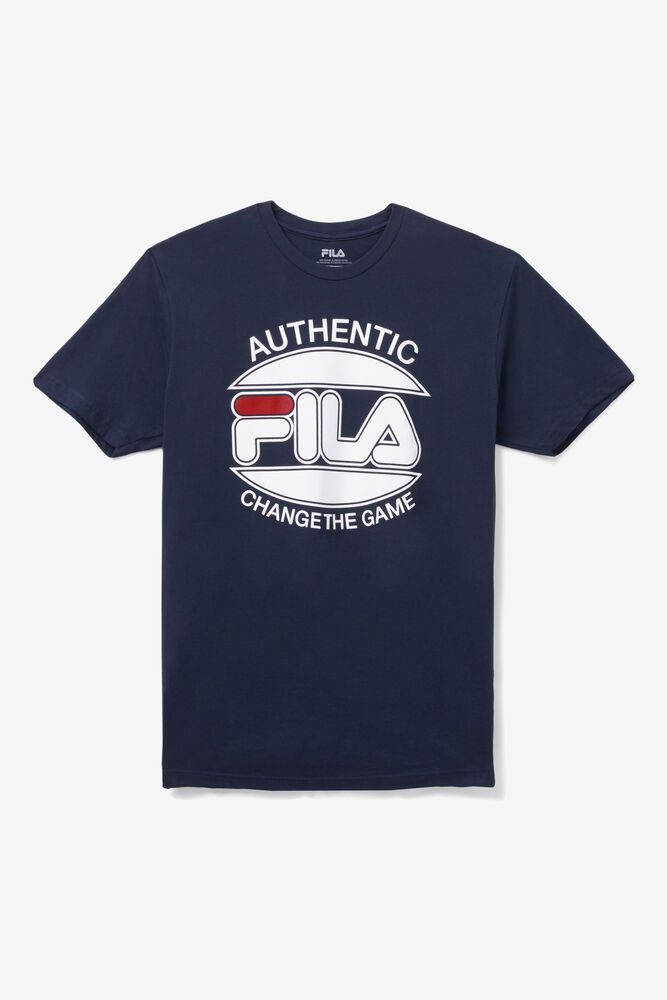 Fila T-Shirt Mens Navy - Change The Game - Philippines 8569710-XF